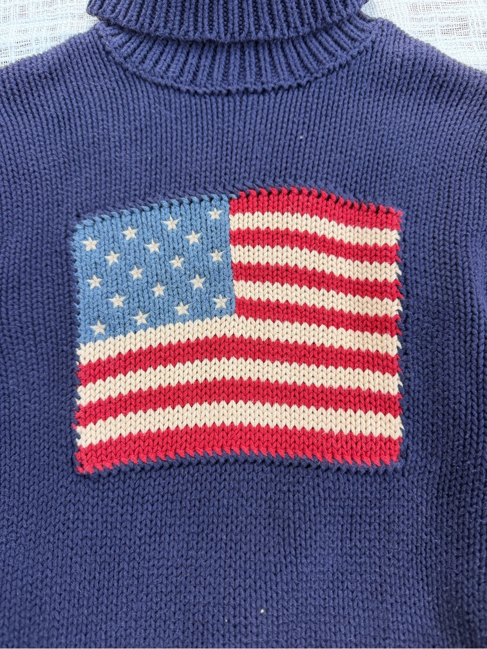 Vintage Ralph Lauren Polo American Flag Turtleneck Sweater - Picture 5 of 12